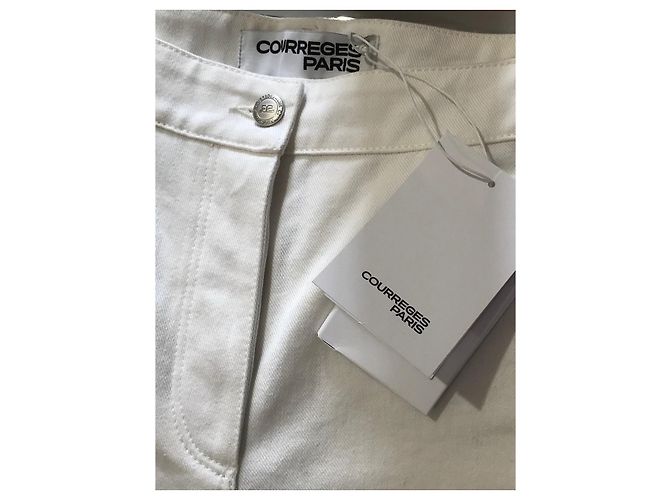 COURREGES Jeans T.FR 40 Cotone Bianco - vista 2
