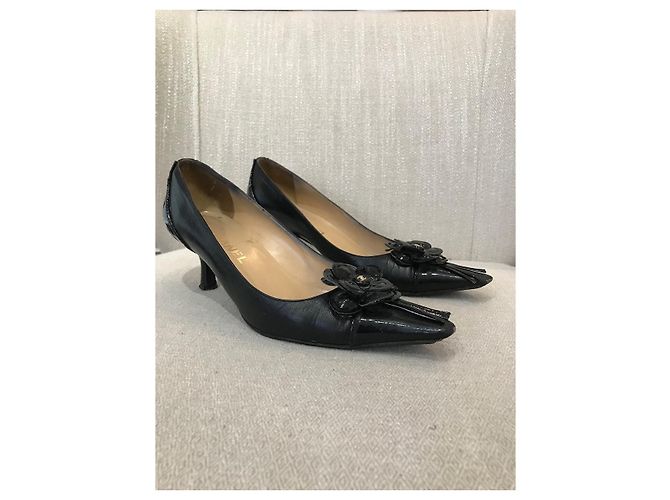 CHANEL Absätze T.EU 37.5 Leder Schwarz - Ansicht 3