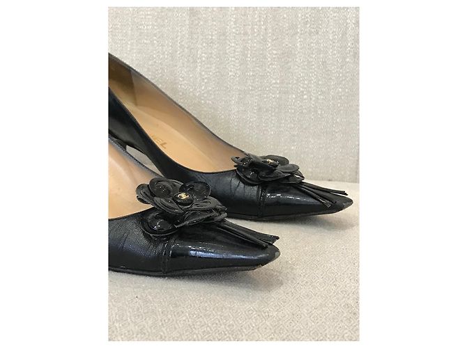 CHANEL Absätze T.EU 37.5 Leder Schwarz - Ansicht 4