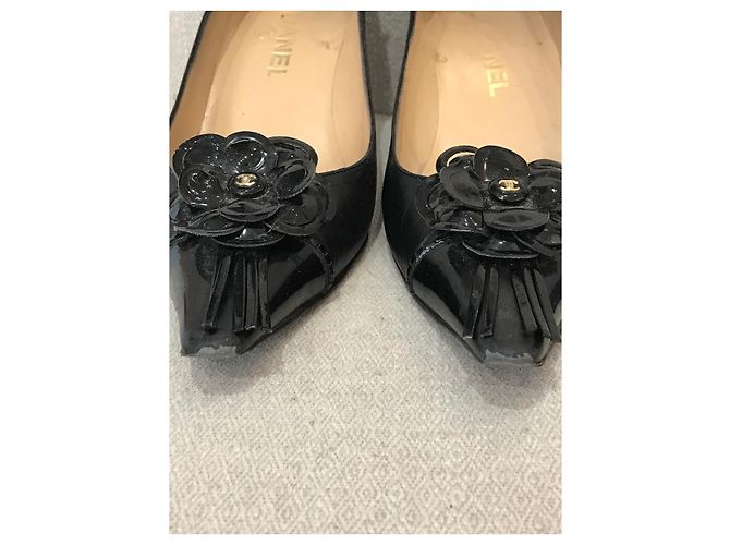 CHANEL Absätze T.EU 37.5 Leder Schwarz - Ansicht 6