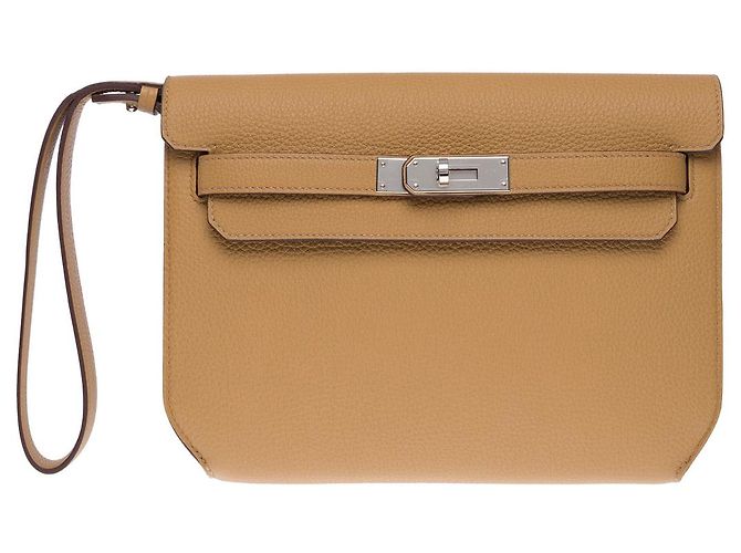 Hermès Borsa HERMES Kelly Depeches in Pelle Beige - 102483 - vista 3