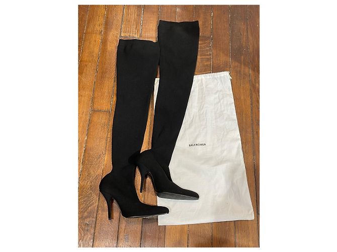 Stivali BALENCIAGA T.EU 39 Tessuto Nero - vista 9