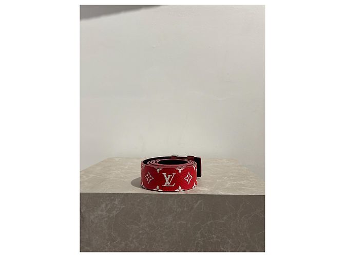 LOUIS VUITTON Belts T.cm 100 Leather Red - view 2