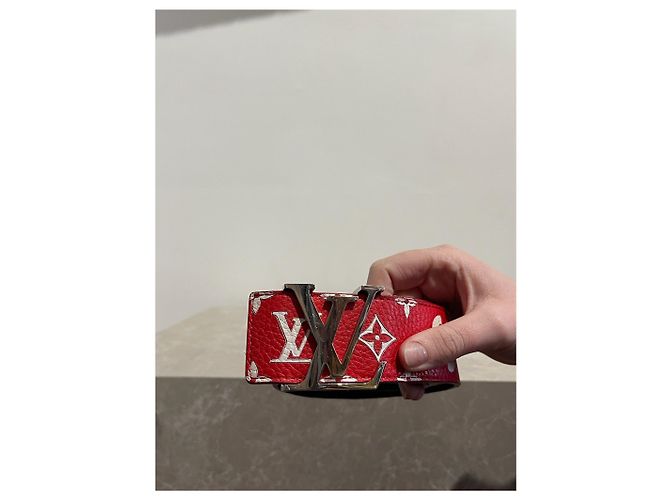 LOUIS VUITTON Belts T.cm 100 Leather Red - view 3