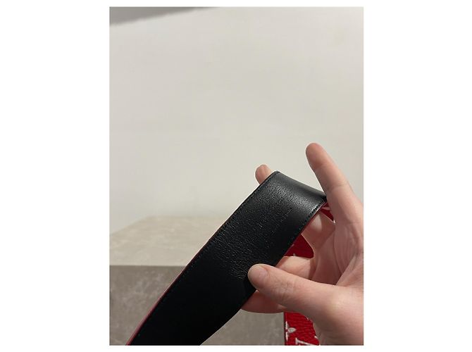 LOUIS VUITTON Belts T.cm 100 Leather Red - view 5