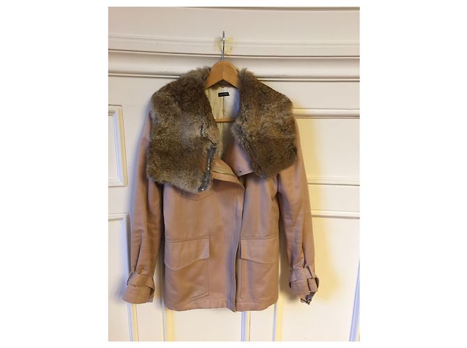 JOSEPH Cappotti T.FR 36 Pelliccia Beige - vista 5