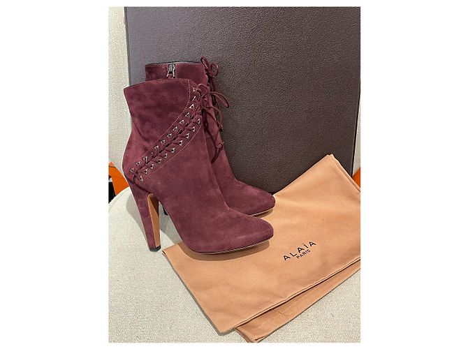 Alaïa Stivaletti ALAIA T.EU 38.5 Camoscio Bordò - vista 7