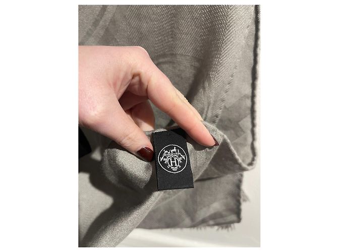 Hermès Bufandas HERMES T. Cachemira Gris - vista 4