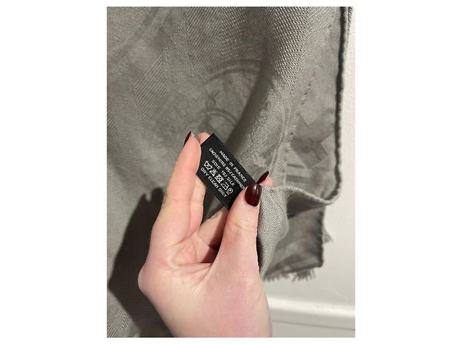 Hermès Bufandas HERMES T. Cachemira Gris - vista 6