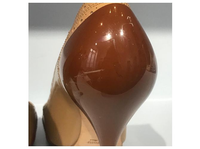 Tacones MIU MIU T.EU 36.5 Cuero patentado Beige - vista 6