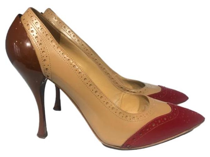Tacones MIU MIU T.EU 36.5 Cuero patentado Beige - vista 9
