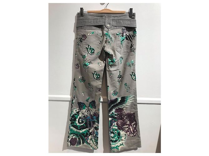 Jeans ROBERTO CAVALLI T.FR 40 Algodón Gris - vista 2