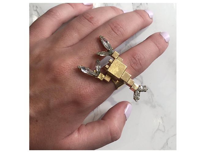 Autre Marque Anelli SABRINA DEHOFF T.EU 54 Metallo D'oro - vista 2