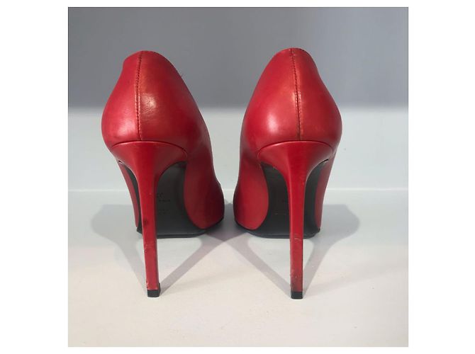 SAINT LAURENT Absätze T.EU 37 Leder Rot - Ansicht 5