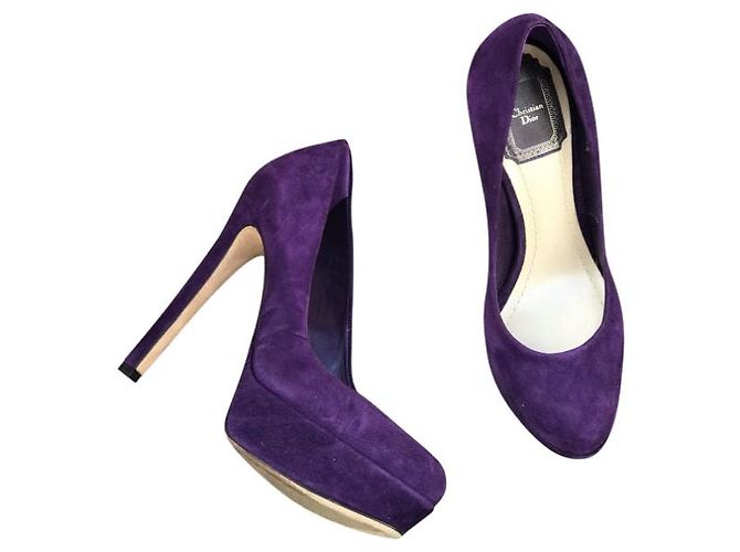 Tacchi DIOR T.EU 35.5 Camoscio Porpora - view 7