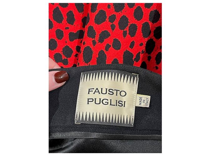 FALDA FAUSTO PUGLISI T.International M Algodón Roja - vista 4