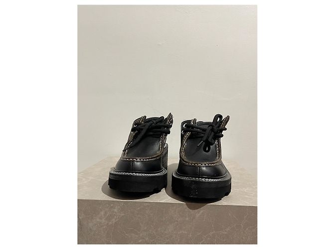 LOUIS VUITTON Schnürschuhe T.EU 39 Leder Schwarz - Ansicht 4