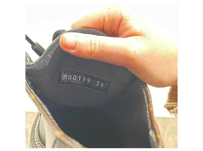 LOUIS VUITTON Schnürschuhe T.EU 39 Leder Schwarz - Ansicht 6