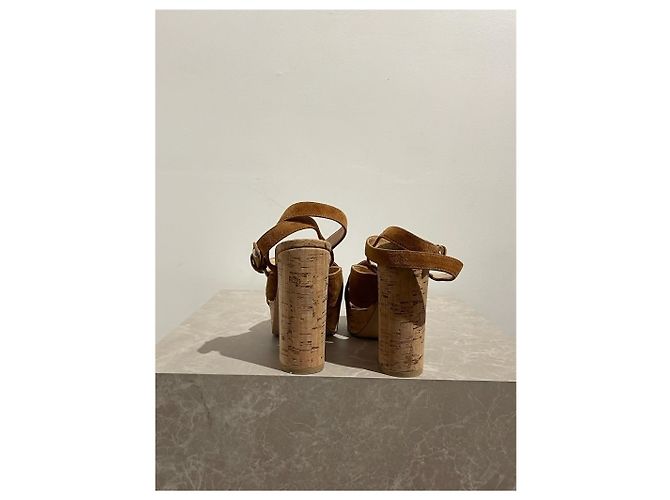 Sandali GIANVITO ROSSI T.EU 37.5 Camoscio Cammello - vista 3