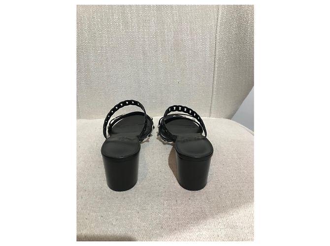 Hermès Sandali HERMES T.EU 38 Pelle Nero - vista 6