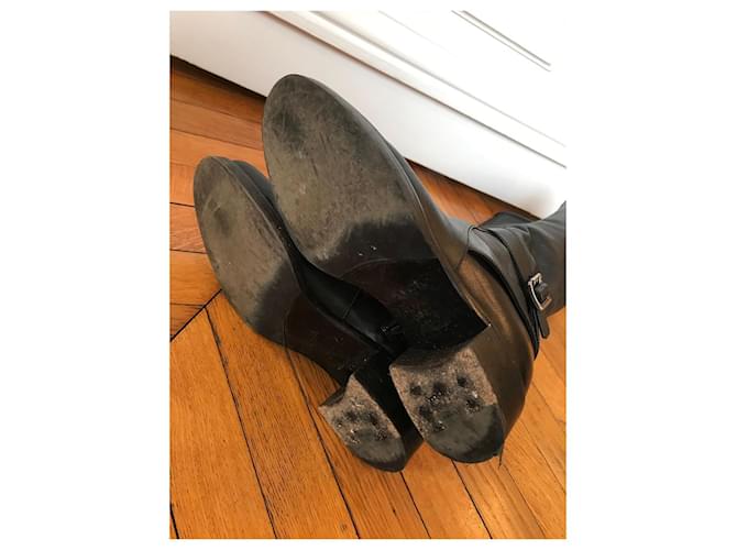 PRADA Boots T.EU 37 Leather Noir - vue 2