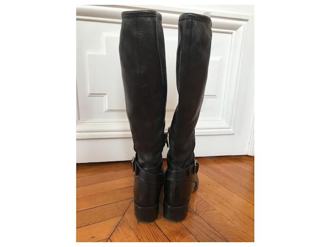 PRADA Boots T.EU 37 Leather Noir - vue 3