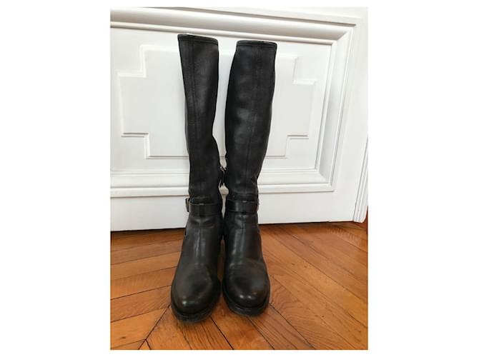 PRADA Boots T.EU 37 Leather Noir - vue 4