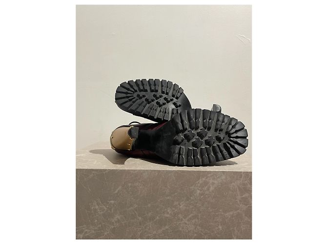 Botines MIU MIU T.EU 40 Cuero Burdeos - vista 7