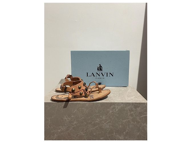 LANVIN Sandalen T.EU 36 Leder Beige - Ansicht 7
