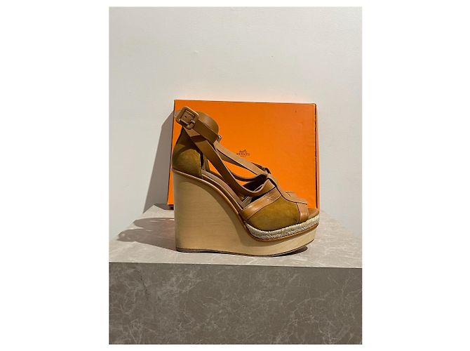 Hermès Sandali HERMES T.EU 37 Pelle Cammello - vista 7