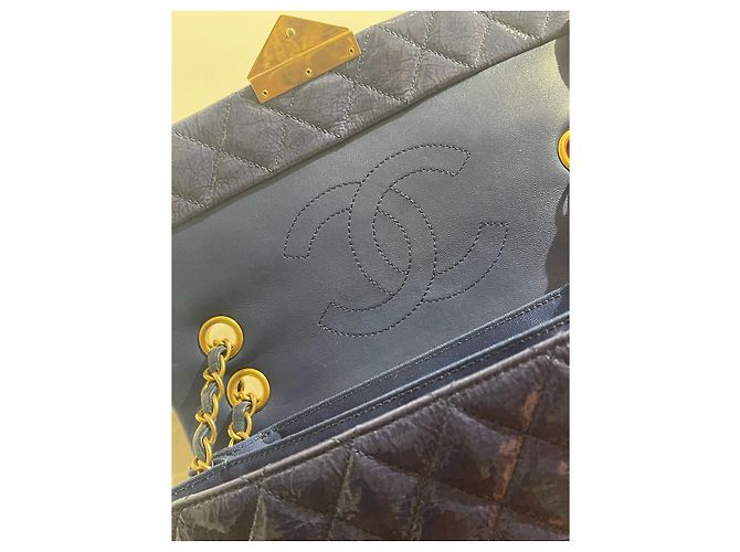 Borse CHANEL T. Pelle verniciata Blu - vista 10