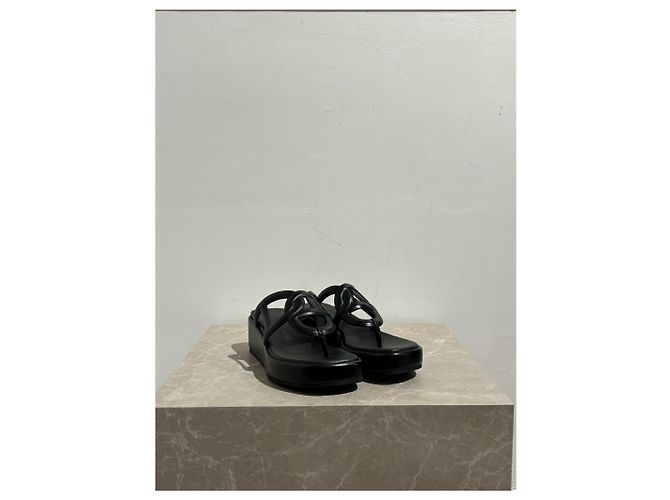 Chaîne d'ancre Hermès HERMES Sandals T.EU 37 Leather Black - view 2