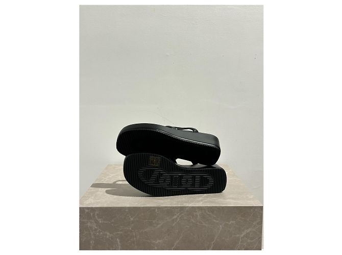 Chaîne d'ancre Hermès HERMES Sandals T.EU 37 Leather Black - view 4