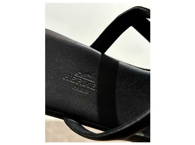 Chaîne d'ancre Hermès HERMES Sandals T.EU 37 Leather Black - view 6