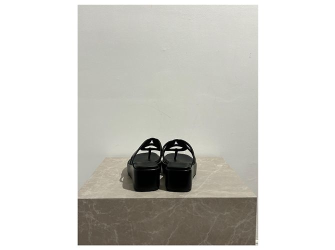 Chaîne d'ancre Hermès HERMES Sandals T.EU 37 Leather Black - view 7