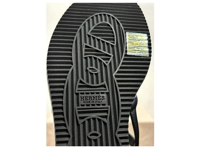 Chaîne d'ancre Hermès HERMES Sandals T.EU 37 Leather Black - view 9