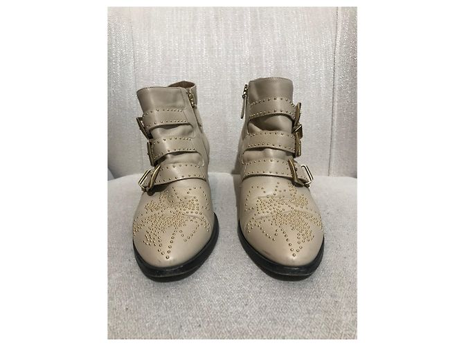 Chloé Botines CHLOE T.EU 37.5 Cuero Beige - vista 2