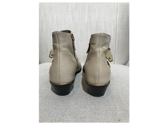 Chloé Botines CHLOE T.EU 37.5 Cuero Beige - vista 4