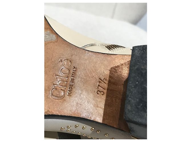 Chloé Botines CHLOE T.EU 37.5 Cuero Beige - vista 5