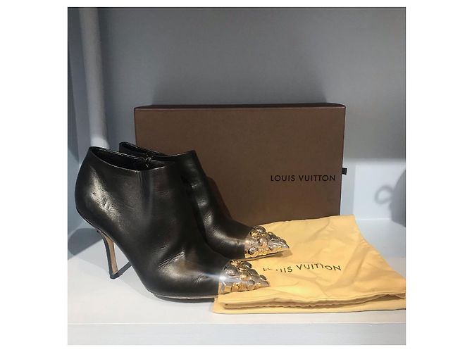 LOUIS VUITTON Botas de tobillo T.EU 35 Cuero Negro - vista 7