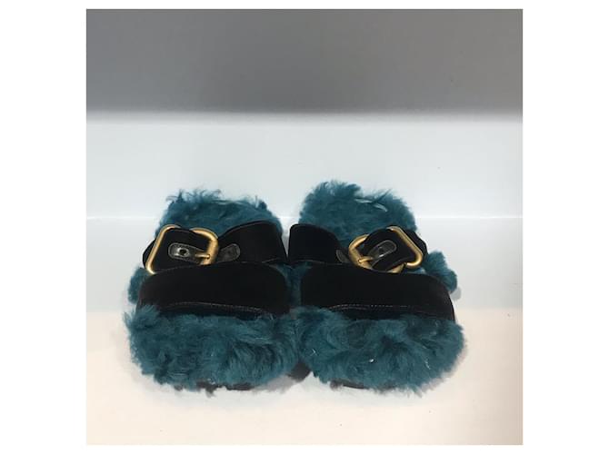 PRADA Mules e zoccoli T.EU 36 Pelliccia Blu - vista 2