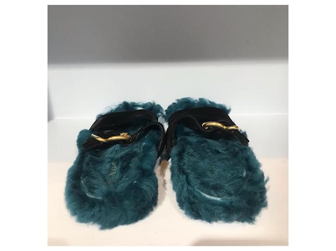 PRADA Mules e zoccoli T.EU 36 Pelliccia Blu - vista 3