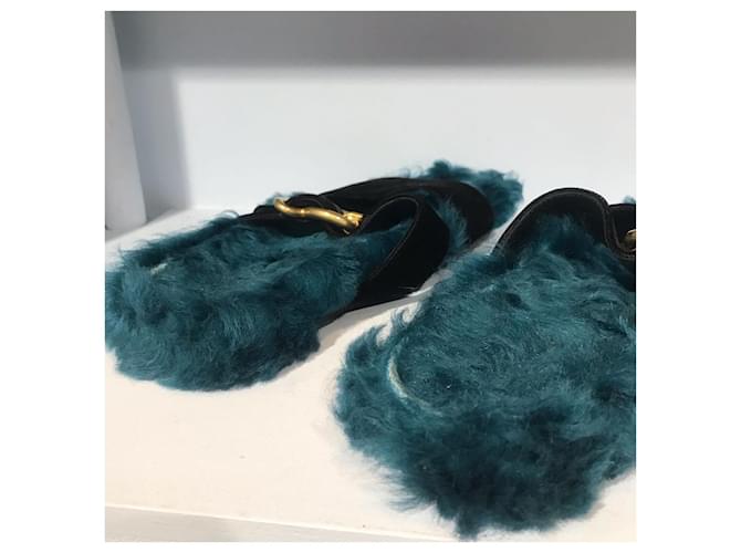 PRADA Mules e zoccoli T.EU 36 Pelliccia Blu - vista 4