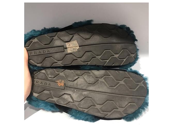 PRADA Mules e zoccoli T.EU 36 Pelliccia Blu - vista 6
