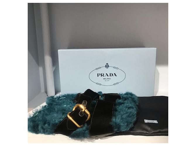 PRADA Mules e zoccoli T.EU 36 Pelliccia Blu - vista 8