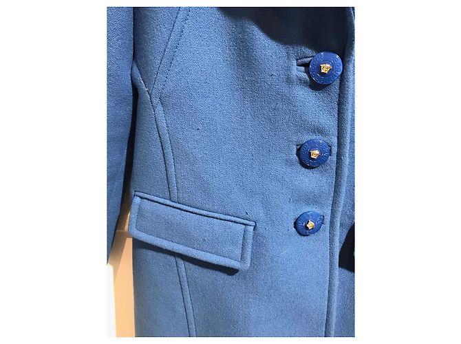 Abrigos VERSACE T.International M Lana Azul - vista 3