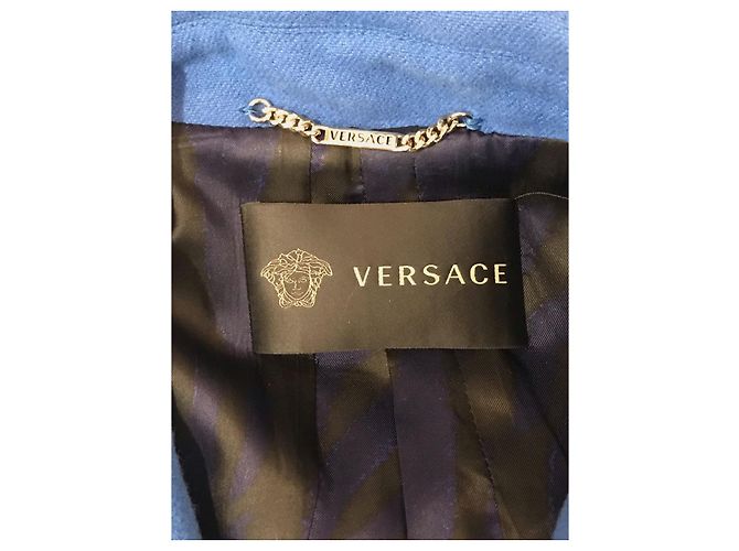 Abrigos VERSACE T.International M Lana Azul - vista 6