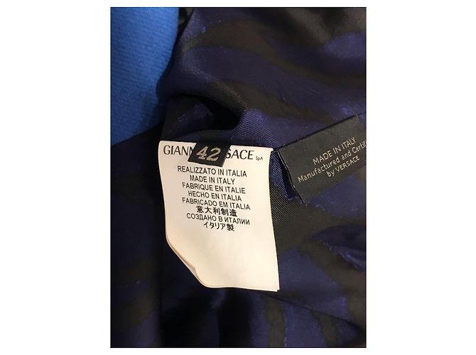Abrigos VERSACE T.International M Lana Azul - vista 7