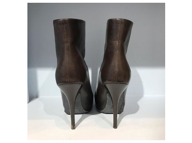 Botines LANVIN T.EU 37.5 Cuero Castaño - vista 5