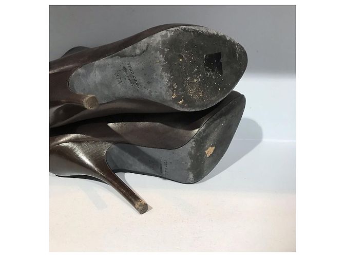 Botines LANVIN T.EU 37.5 Cuero Castaño - vista 7